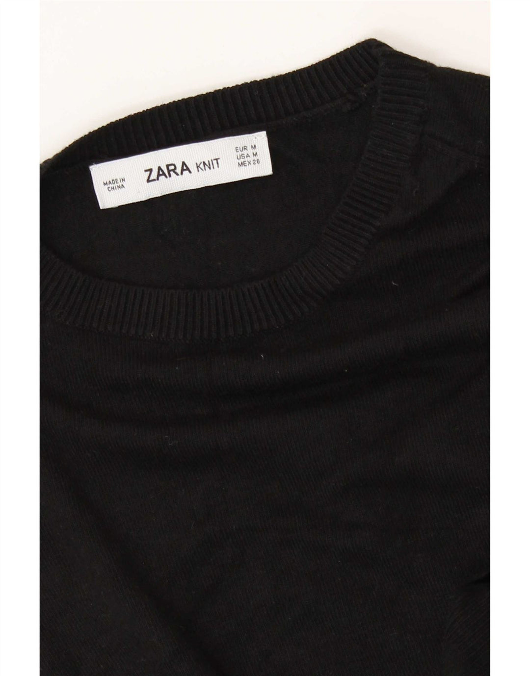 Zara - Jersey con cuello barco para mujer, talla 40, talla M, color negro