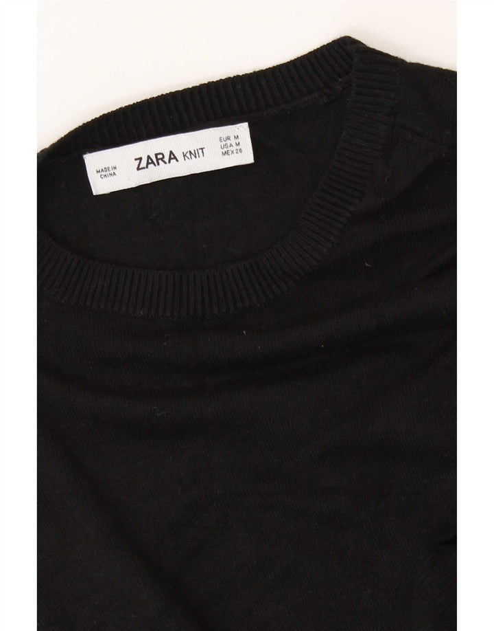 Zara - Jersey con cuello barco para mujer, talla 40, talla M, color negro