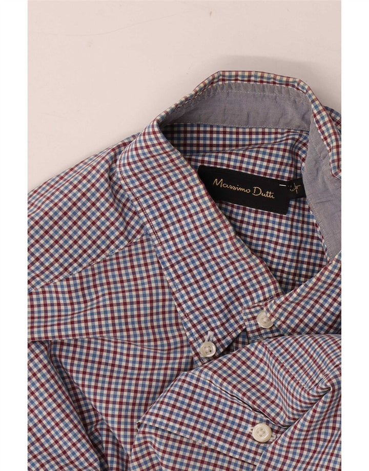Camisa Massimo Dutti Hombre Cuadros Azules Grandes