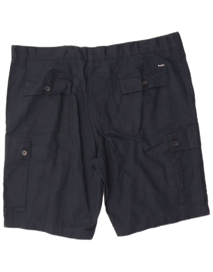 Michael Kors Pantalones cortos cargo para hombre W40 XL Lino azul marino