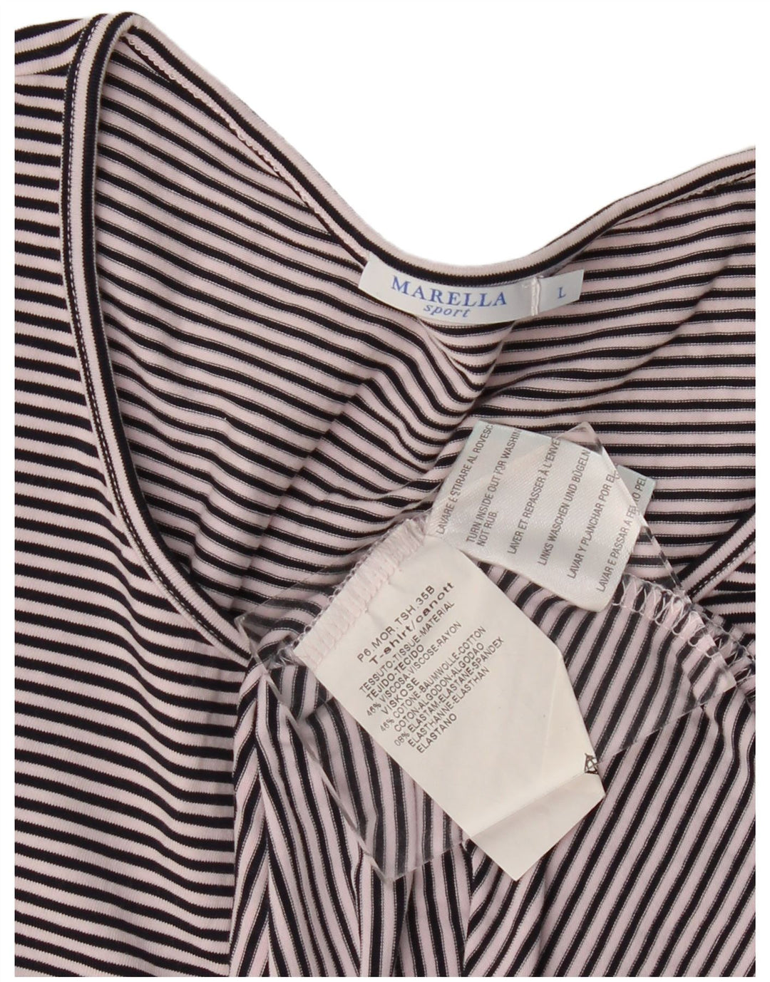 Marella Blusa de manga 3/4 para mujer UK 46 Grande Azul marino Rayas