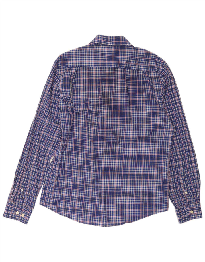 CREW CLOTHING Camisa de corte casual para hombre, algodón a cuadros azul grande