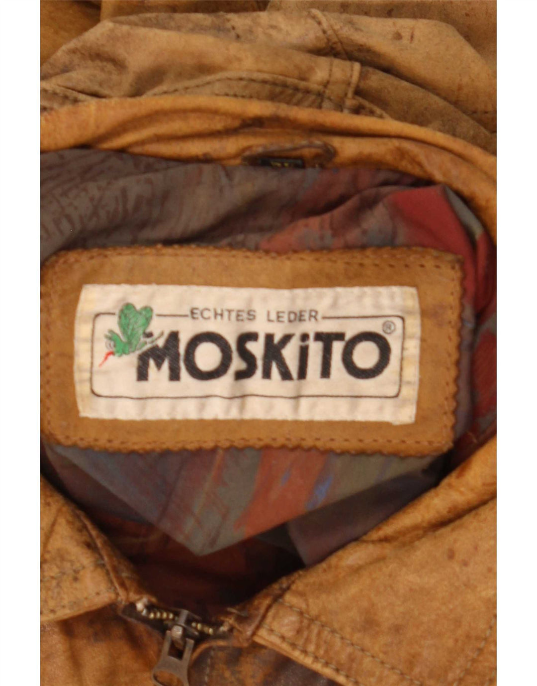 Vintage hombres chaqueta de cuero Reino Unido 40 grande beige
