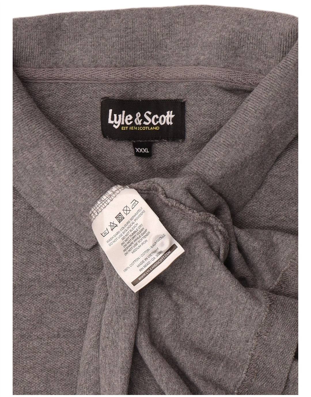 Lyle & Scott Polo para hombre 3XL Algodón gris