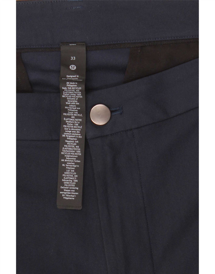 Pantalones cortos chinos Lululemon para hombre W33 Poliéster azul marino medio