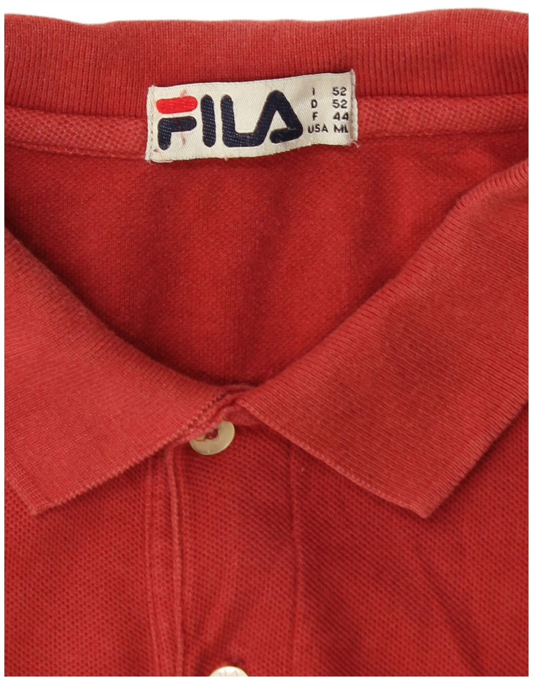 FILA Polo Hombre Algodón Rojo Medio