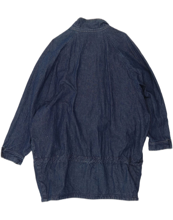 Vintage mujer abrigo de mezclilla de gran tamaño EU 42 algodón azul grande