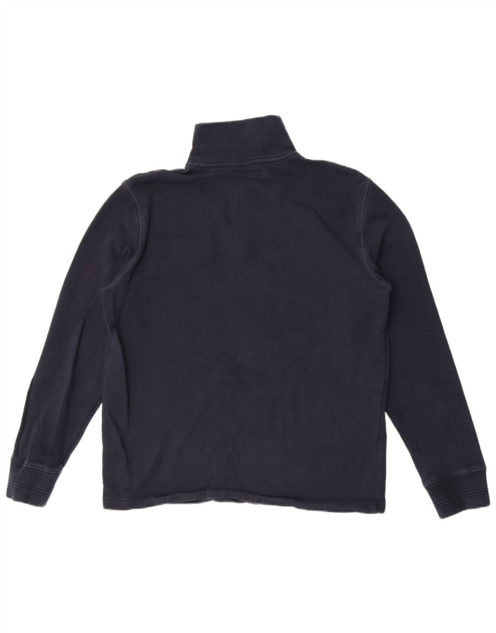 Marks & Spencer - Sudadera con cuello y cremallera para hombre, jersey de algodón azul marino mediano