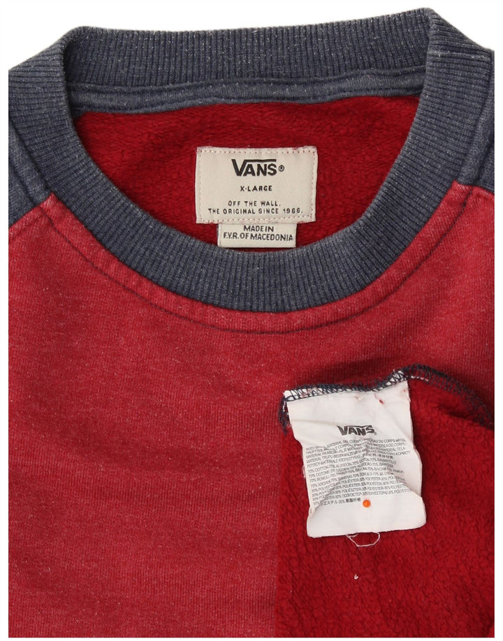 VANS Sudadera Jumper para Mujer UK 40 XL Rojo Colorblock Algodón
