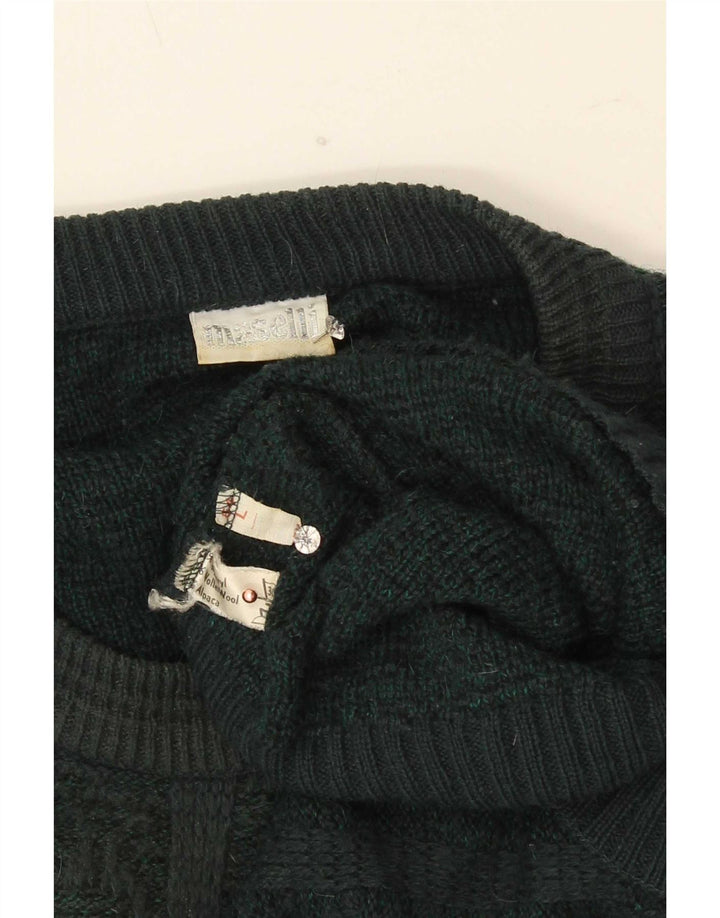 Maselli Jersey Regular Fit con Cuello Redondo para Hombre Verde Grande Geométrico