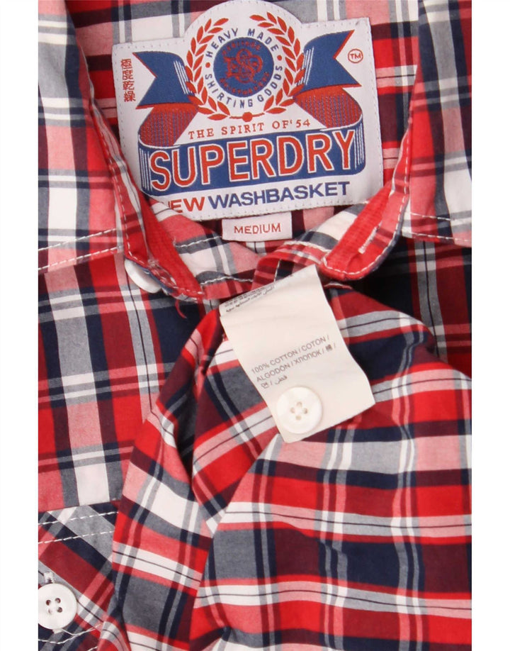 Superdry Camisa De Manga Corta De Algodón A Cuadros Rojo Medio