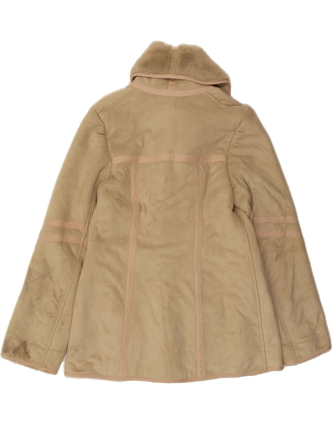 VINTAGE Womens Sherpa Jacket UK 12 Medium Beige Polyacrylic Vintage Vintage and Second-Hand Vintage from Messina Hembry 