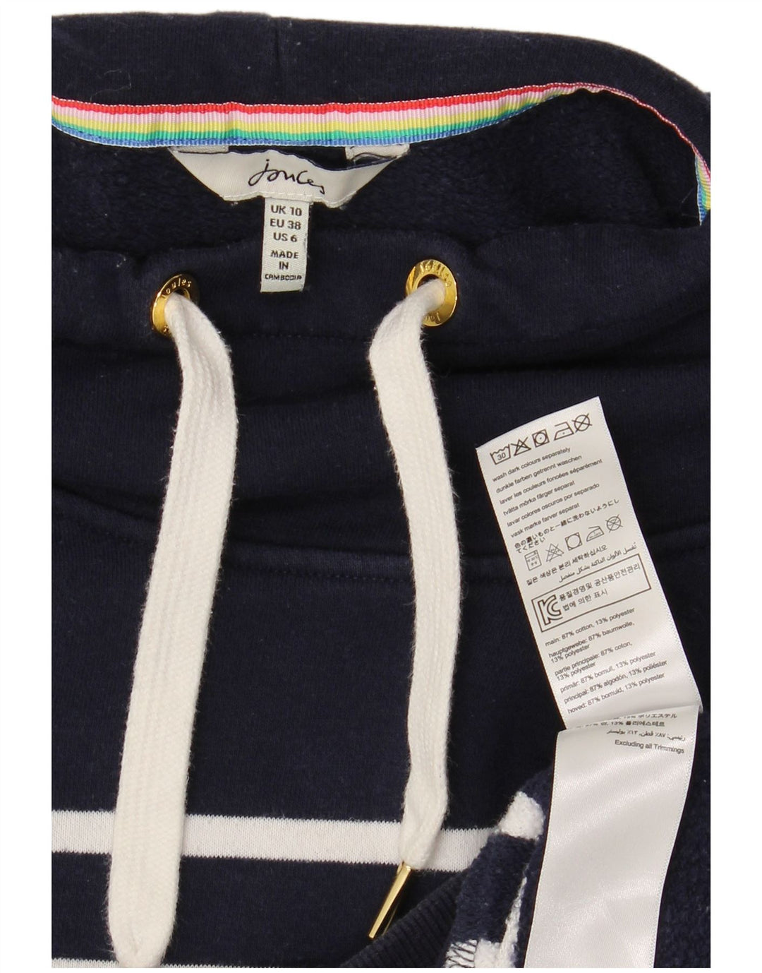 JOULES Sudadera extragrande para mujer UK 10 Small Azul marino a rayas