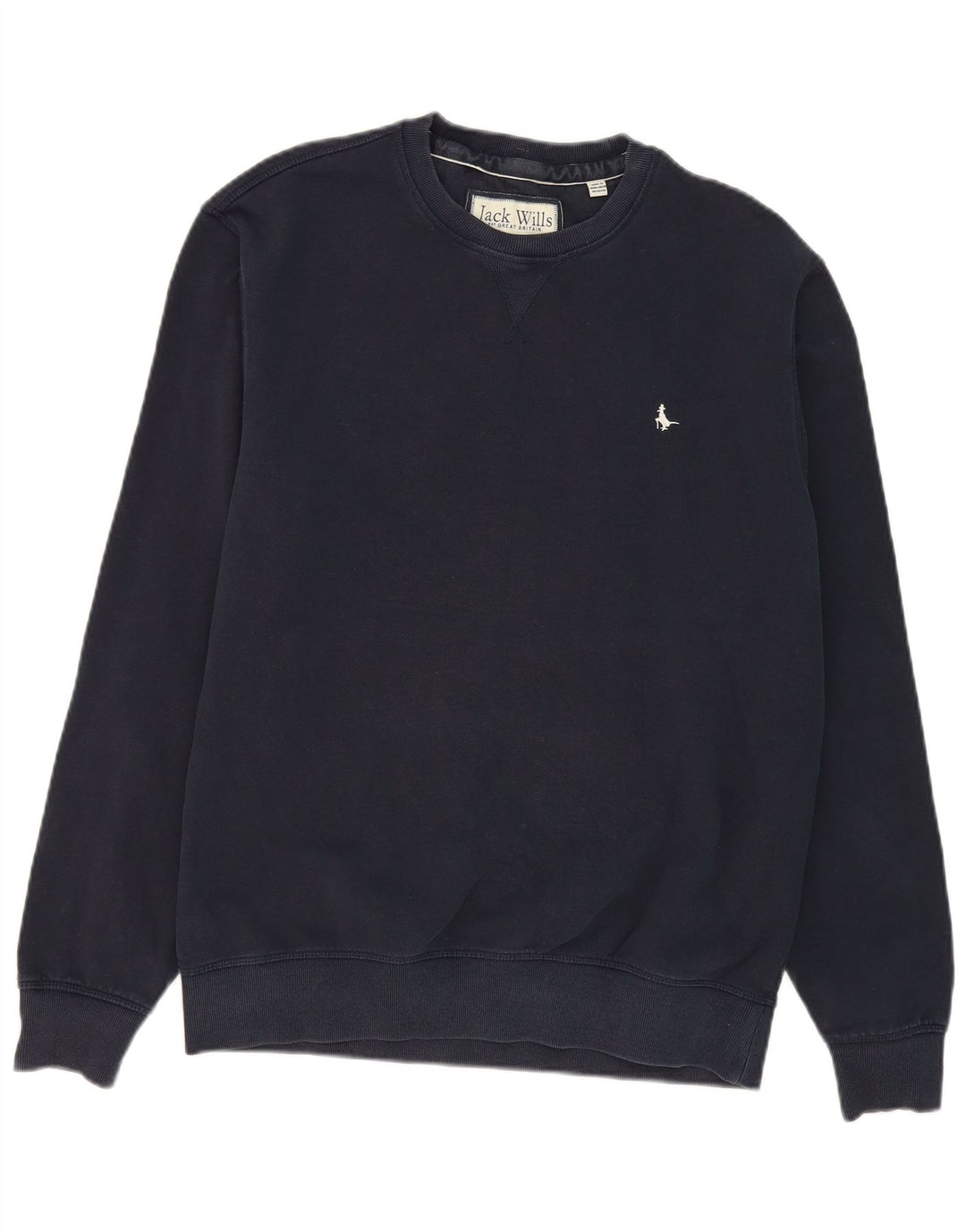 JACK WILLS Mens Sweatshirt Jumper Large Navy Blue Cotton
