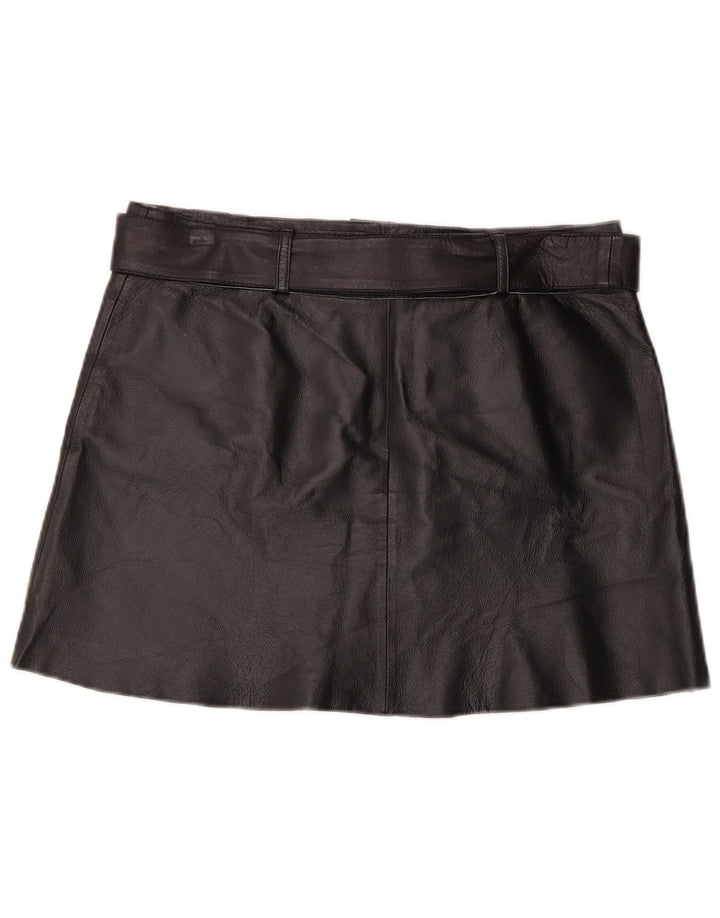 Conbipel Minifalda de cuero para mujer IT 44 Medium W34 Cuero negro
