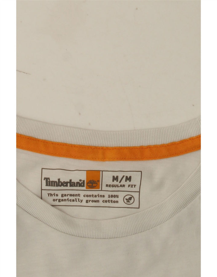 Timberland Camiseta con gráfico de ajuste regular para hombre Top de algodón blanco mediano