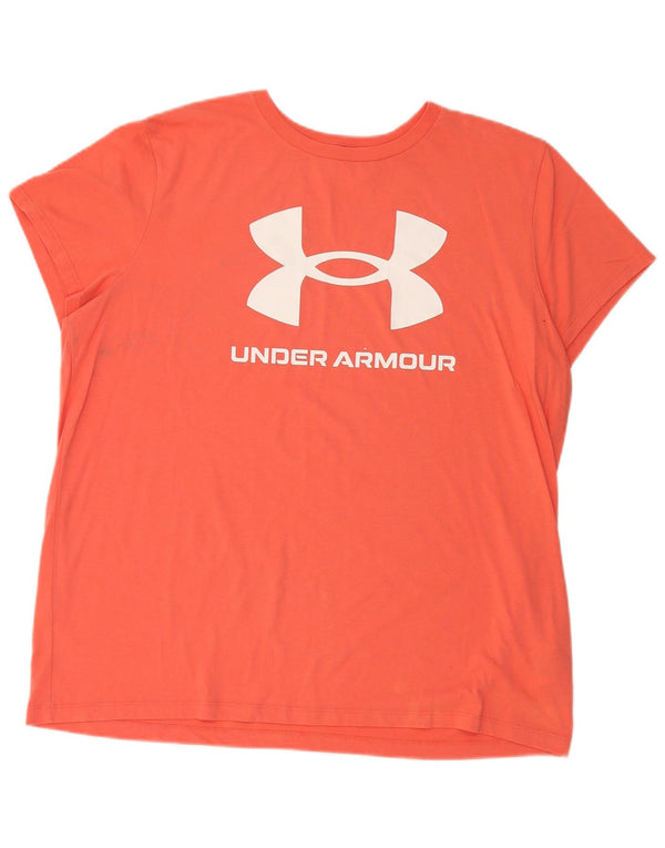 Under Armour Camiseta gráfica para mujer Top UK 20 2XL Algodón naranja