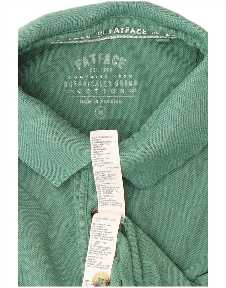 FAT FACE Mens Polo Shirt Medium Green Cotton