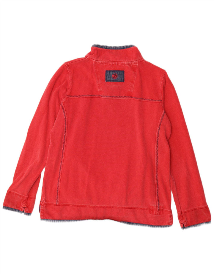 FAT FACE Sudadera con Cuello y Cremallera para Mujer UK 12 Medium Red Cotton