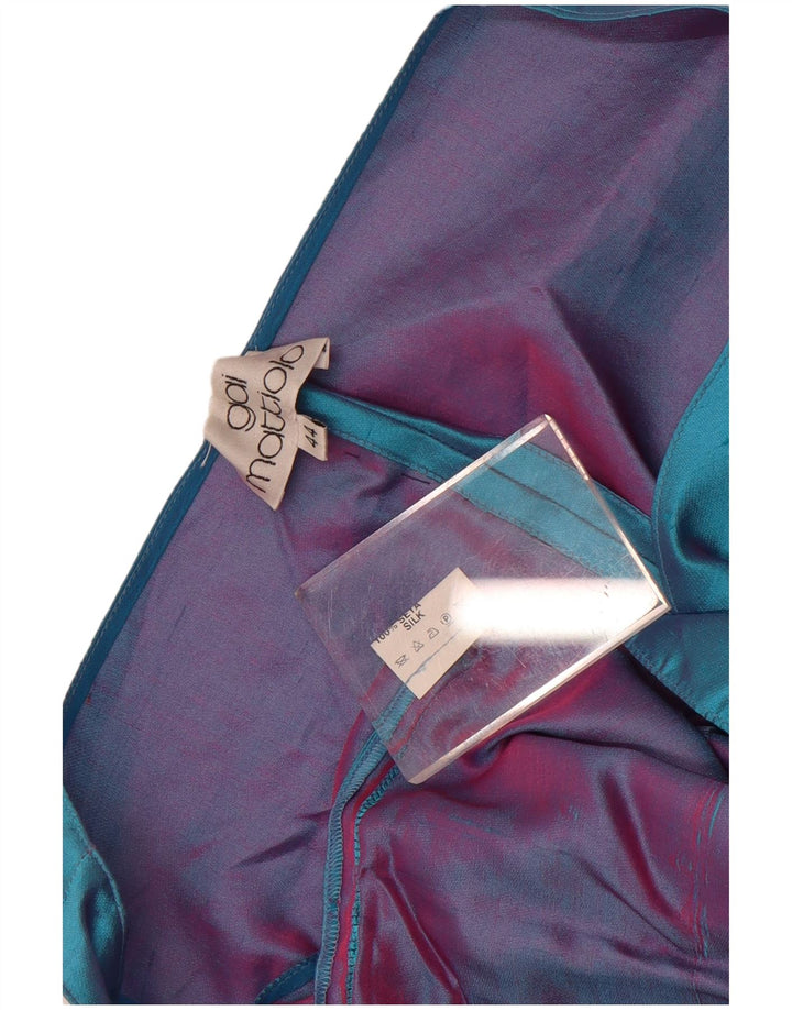 Gai Mattiolo Blusa corta sin mangas para mujer IT 44 Seda azul medio