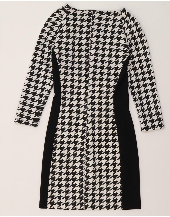 Coveri Vestido tubo de manga larga para mujer IT 40 Small Black Houndstooth
