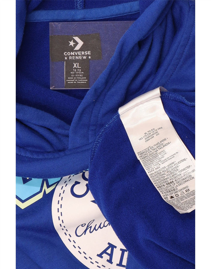 CONVERSE Jersey con capucha gráfica para niños 13-14 años XL Azul Poliéster