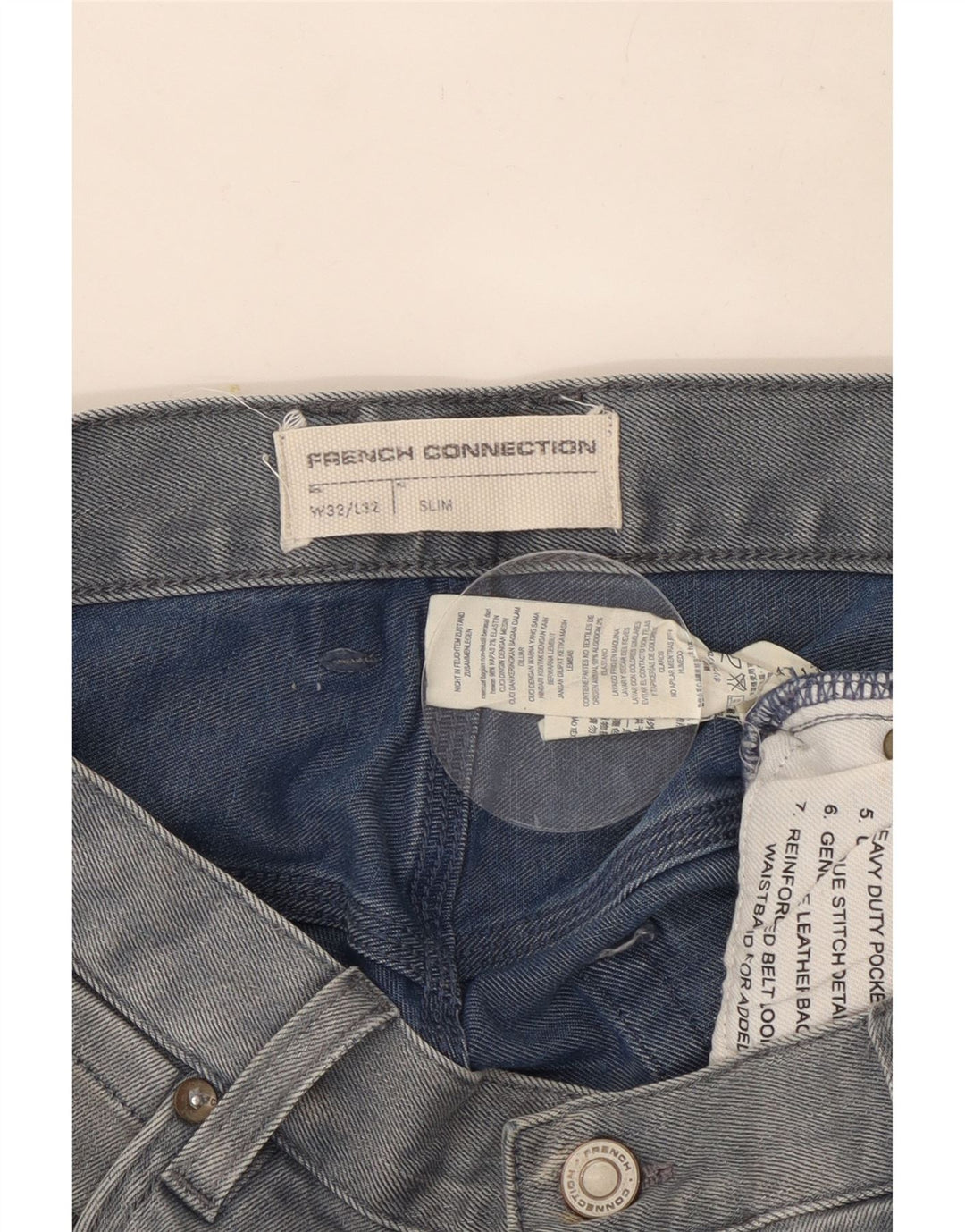 French Connection Vaqueros ajustados para hombre W32 L32 Algodón azul