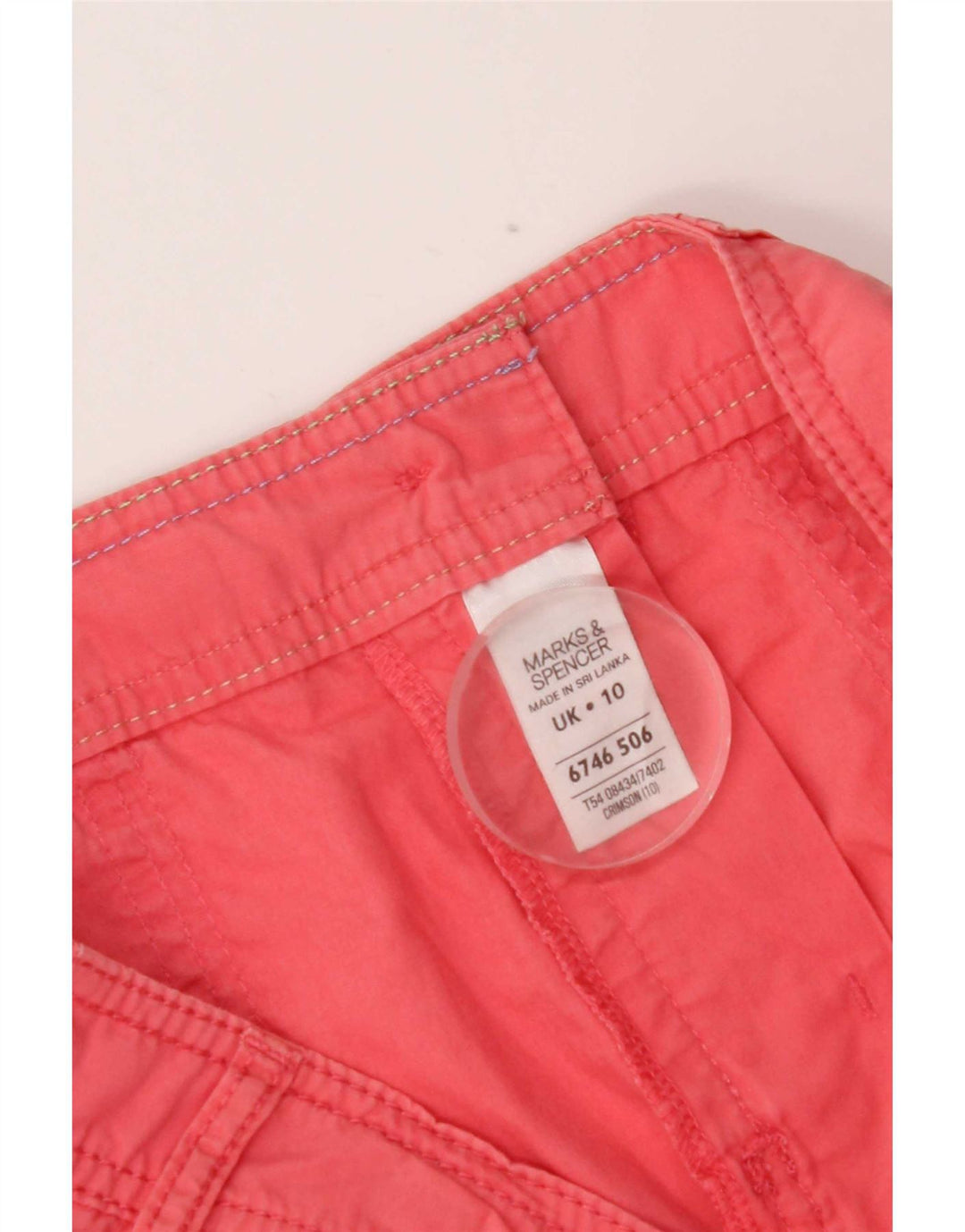 Marks & Spencer Pantalones cortos para mujer UK 10 Small W30 Algodón rosa