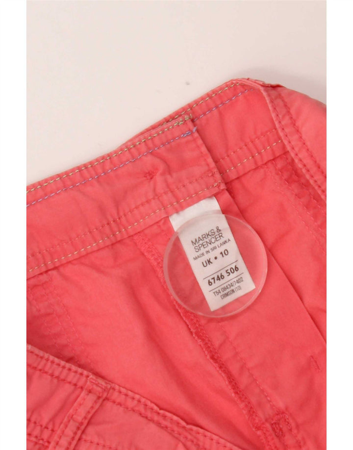 Marks & Spencer Pantalones cortos para mujer UK 10 Small W30 Algodón rosa
