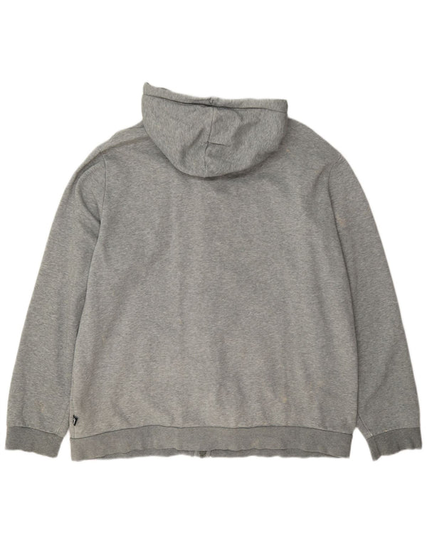 Puma Sudadera con capucha y cremallera para hombre, talla 2XL, algodón gris