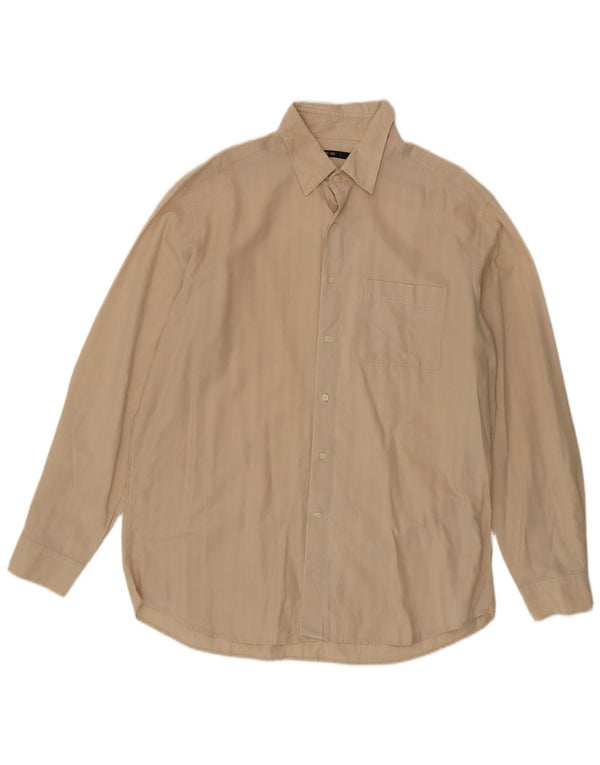 Cerruti 1881 Camisa Hombre XL Algodón Cuadros Beige