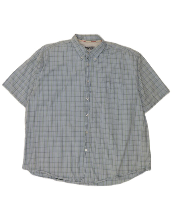 Wrangler Camisa De Manga Corta Para Hombre 2XL Algodón A Cuadros Azul