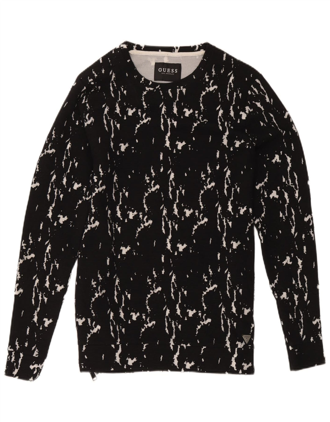 Guess Hombre Sudadera Con Estampado Abstracto Jersey Small Negro Algodón