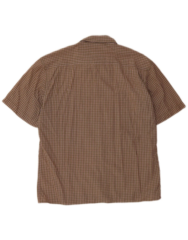 WRANGLER Camisa de manga corta para hombre 2XL Khaki Gingham