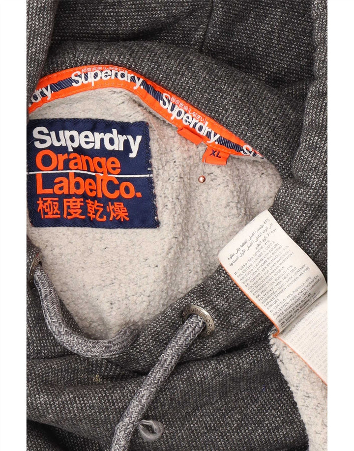 Superdry Hombre Sudadera Con Capucha Jumper XL Gris Algodón