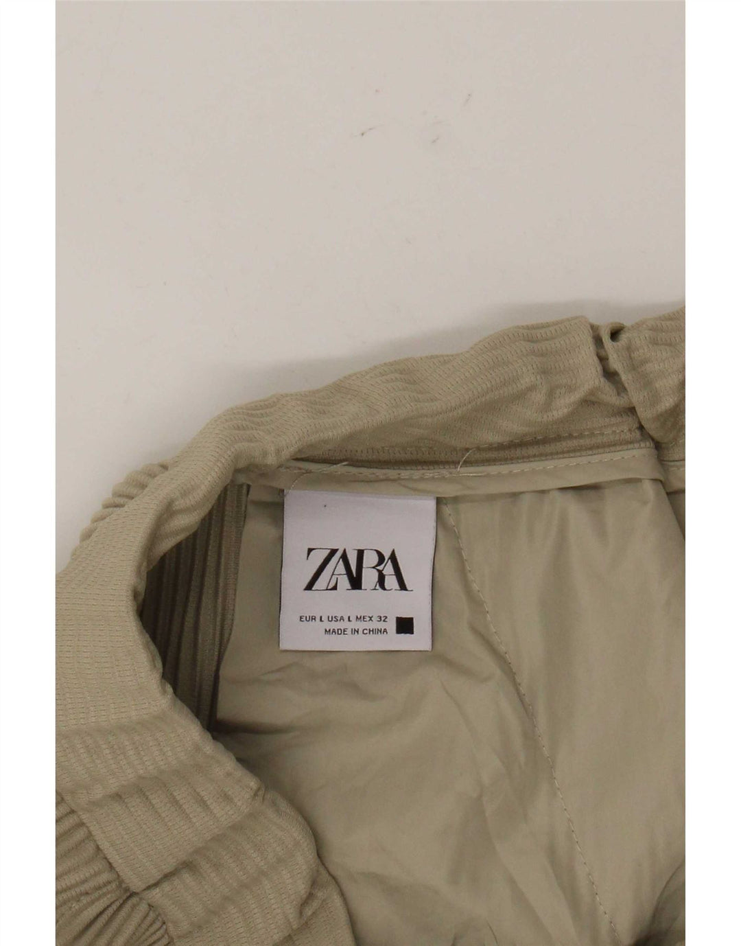 Zara Mujer Pantalones Cortos De Pana Grande W32 Beige