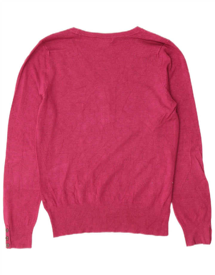 Marks & Spencer Suéter con Cuello en V para Mujer UK 44 Rosa Mediano