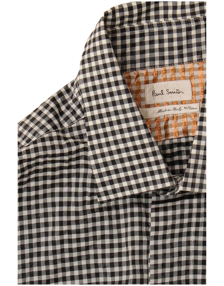 PAUL SMITH Mens Shirt Size 15 1/2 39 Medium Black Gingham