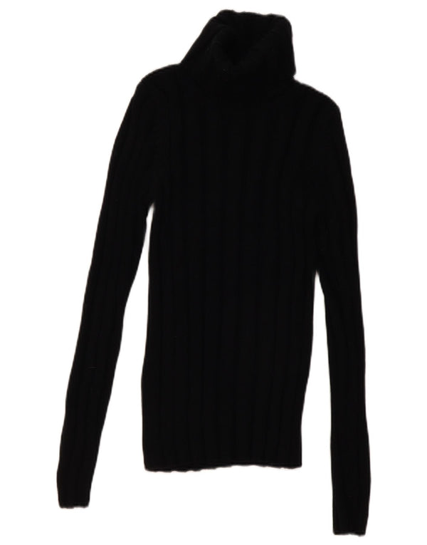 Hugo Boss Jersey con cuello vuelto para mujer UK 8 Small Lana negra