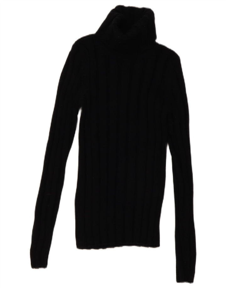 Hugo Boss Jersey con cuello vuelto para mujer UK 8 Small Lana negra