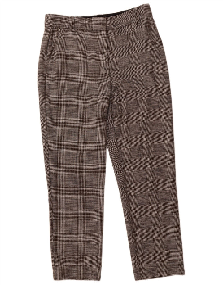 REISS Pantalones de traje de cintura alta para mujer UK 12 Medium W32 L28 Gris