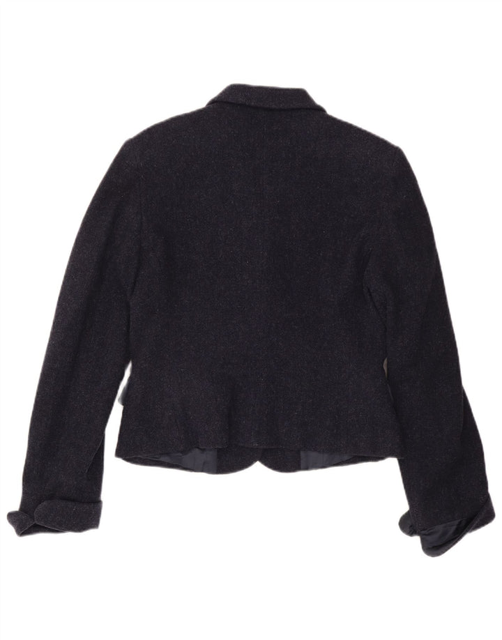 MAX & CO. Chaqueta tipo blazer de 3 botones para mujer IT 46 Grande Lana azul marino