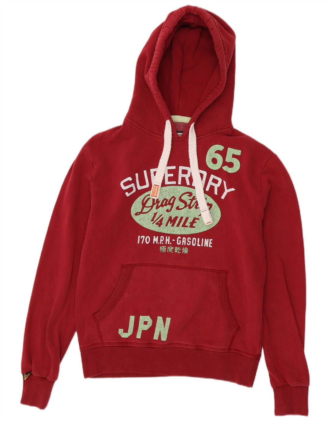 Superdry Jersey con capucha gráfica de algodón rojo medio para hombre