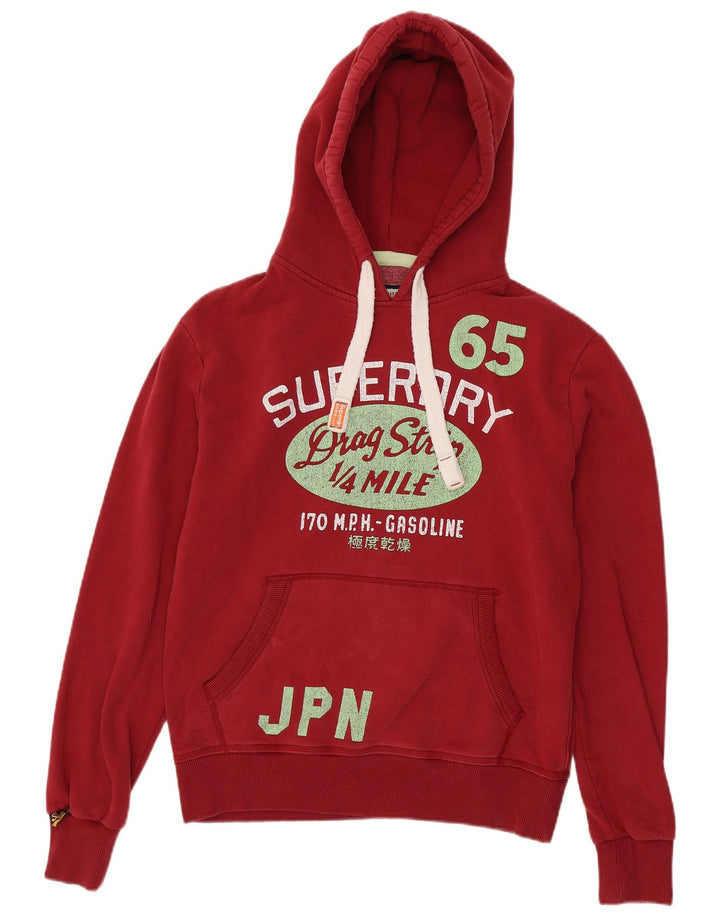 Superdry Jersey con capucha gráfica de algodón rojo medio para hombre