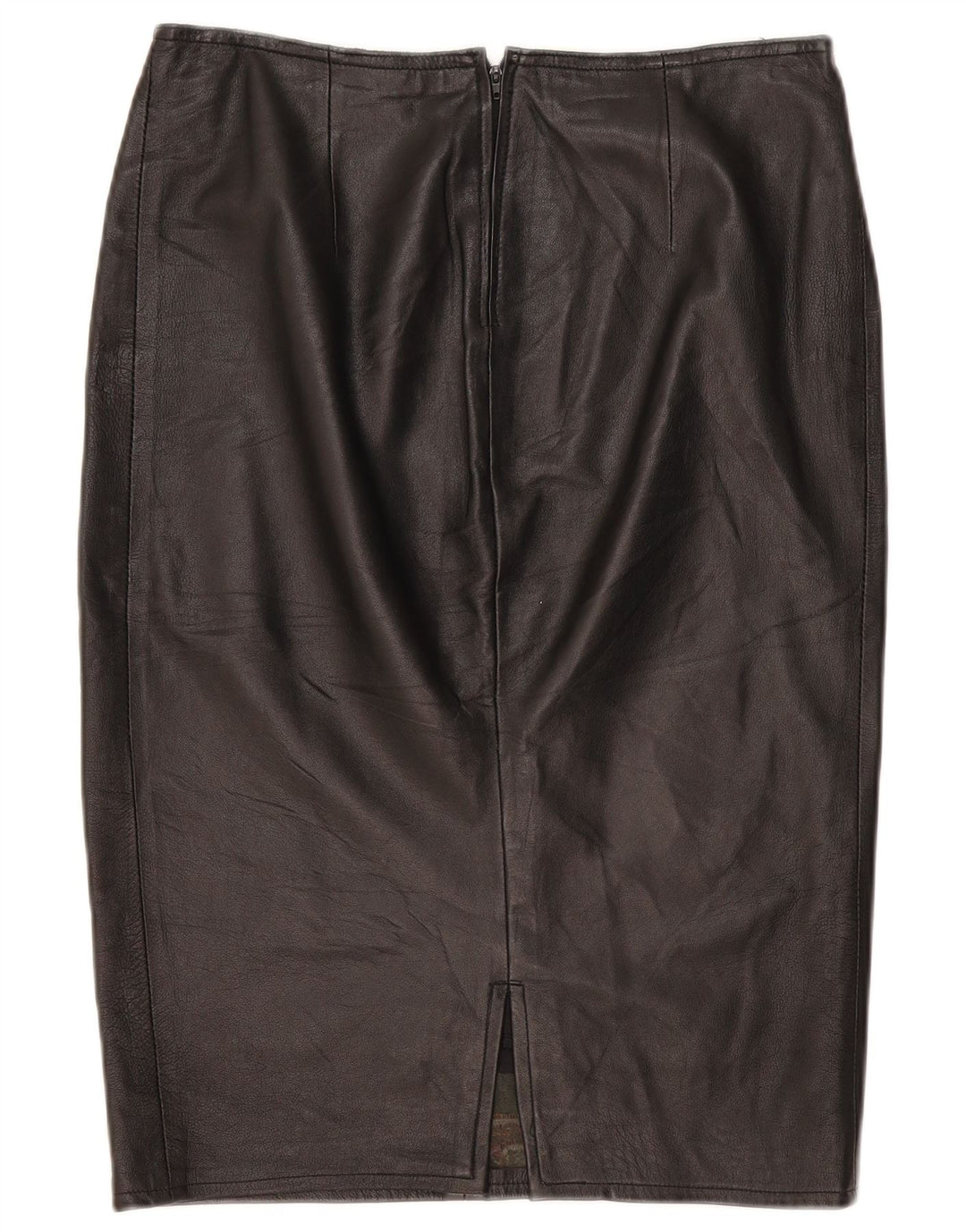Falda de cuero vintage para mujer W32 grande negro