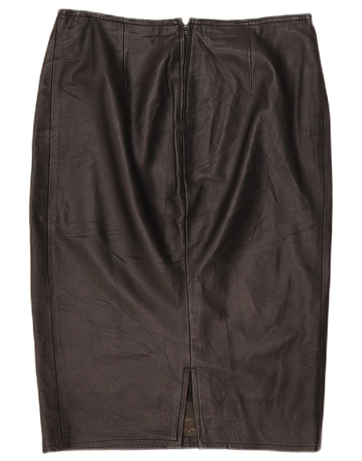 Falda de cuero vintage para mujer W32 grande negro