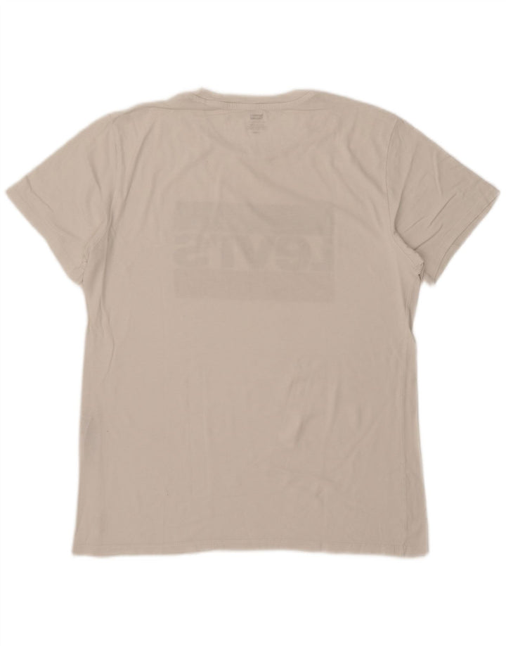LEVI'S Camiseta gráfica para hombre Top grande de algodón blanco