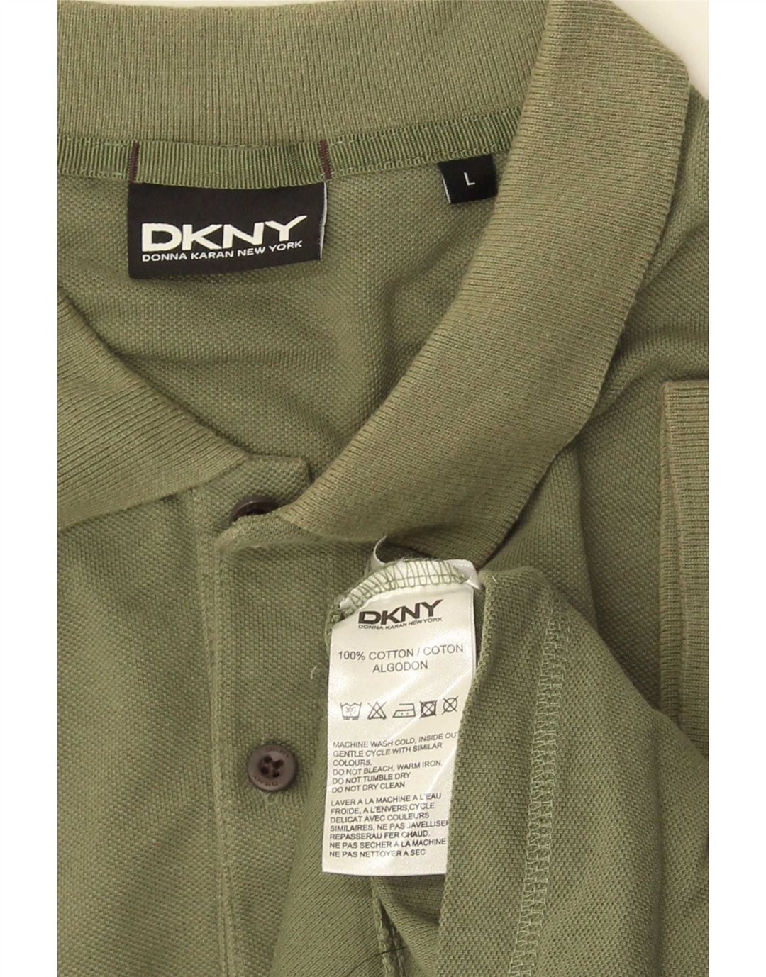 Polo Dkny Hombre Algodón Caqui Grande