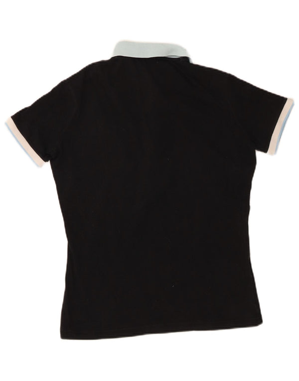 Fred Perry Polo para mujer UK 44 Grande Negro Colorblock Algodón