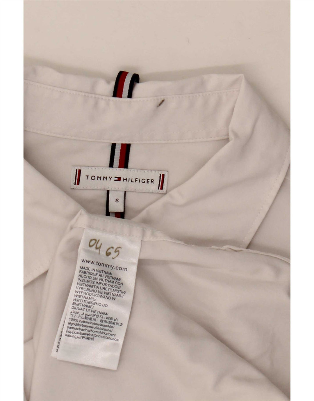 Tommy Hilfiger Camisa para mujer US 8 Mediana Algodón Blanco